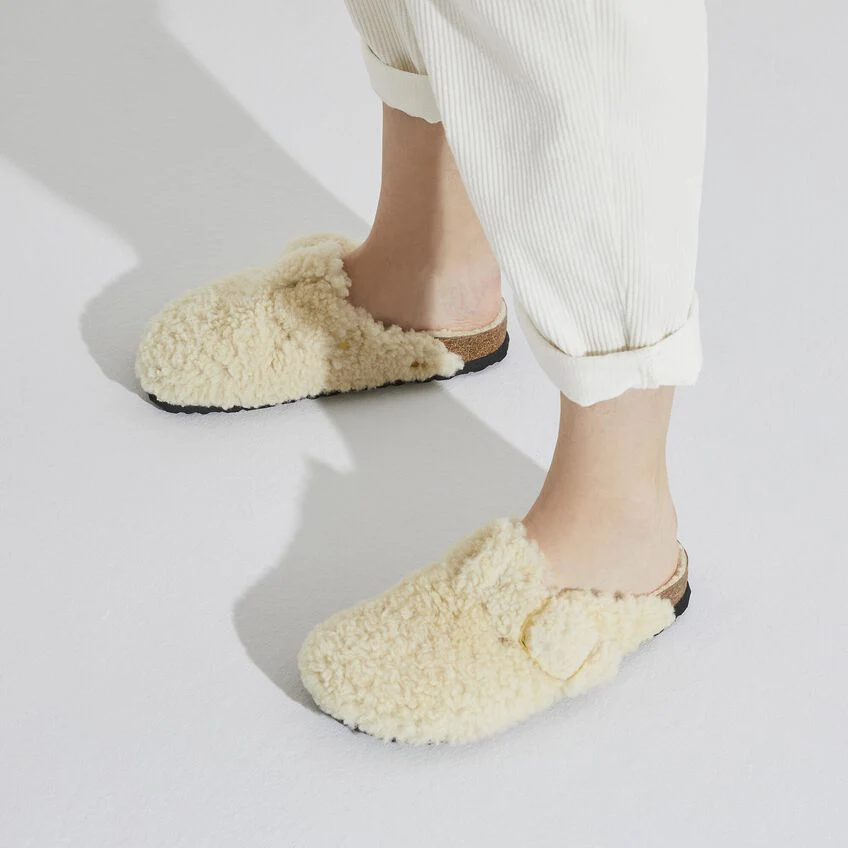 UNISEX BIRKENSTOCK BOSTON BIG BUCKLE TEDDY SHEARLING | EGGSHELL - Image 2