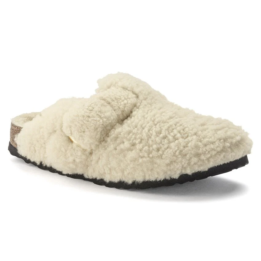 UNISEX BIRKENSTOCK BOSTON BIG BUCKLE TEDDY SHEARLING | EGGSHELL - Image 3