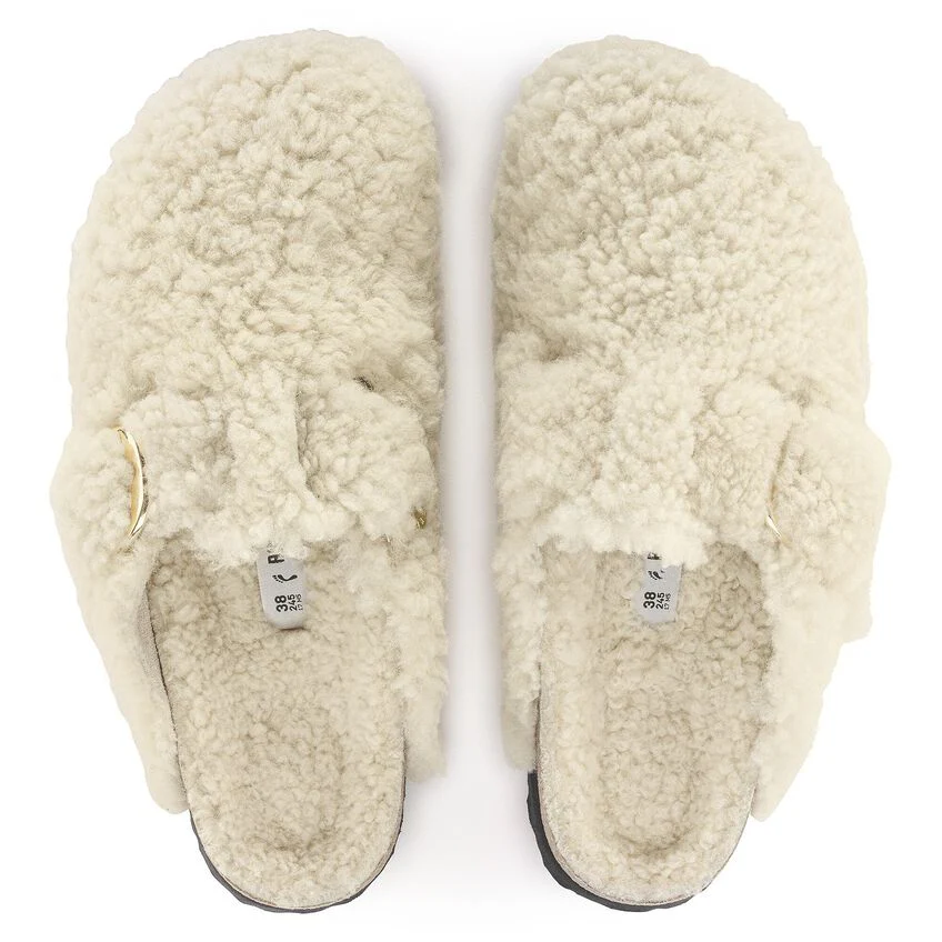 UNISEX BIRKENSTOCK BOSTON BIG BUCKLE TEDDY SHEARLING | EGGSHELL - Image 4