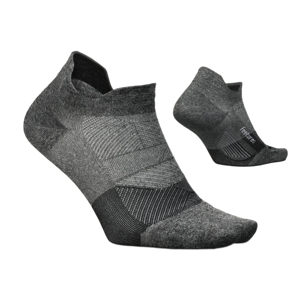 UNISEX FEETURES ELITE ULTRA LIGHT CUSHION NO SHOW SOCKS | GRAY - Image 3