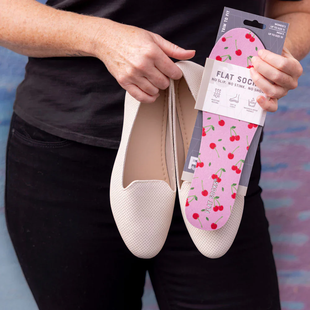 UNISEX FLAT SOCKS MICRO-PLUSH | CHERRY DARLING - Image 2