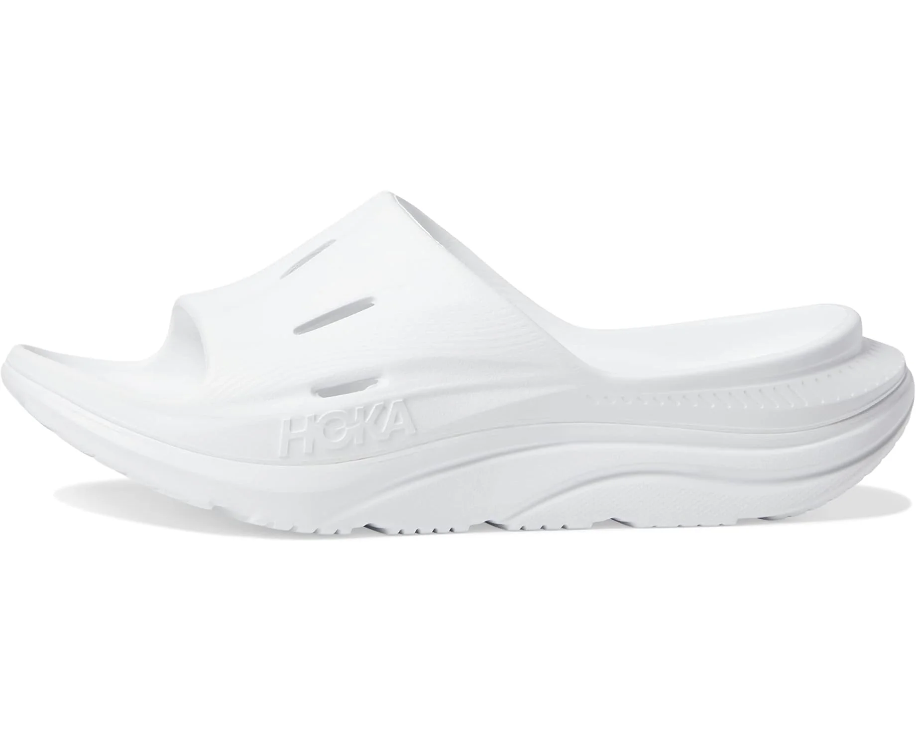 UNISEX HOKA ORA RECOVERY SLIDE 3 | WHITE / WHITE - Image 2
