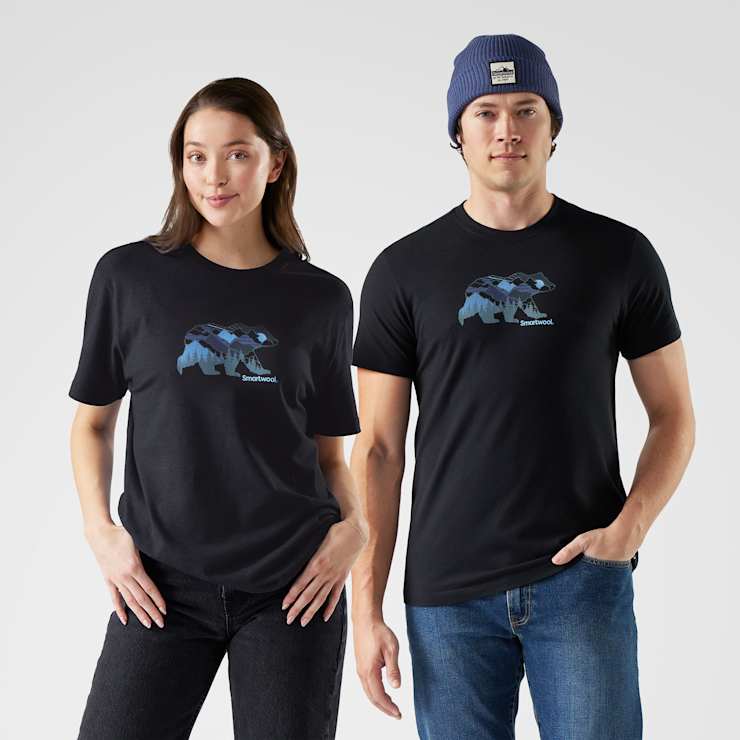 UNISEX SMARTWOOL BEAR VIEW SHORT SLEEVE GRAPHIC TEE | BLACK - Image 2