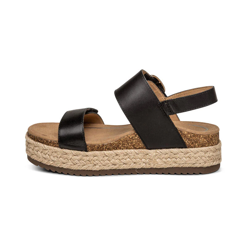 WOMEN'S AETREX VANIA ARCH SUPPORT PLATFORM SANDAL | BLACK - Image 2