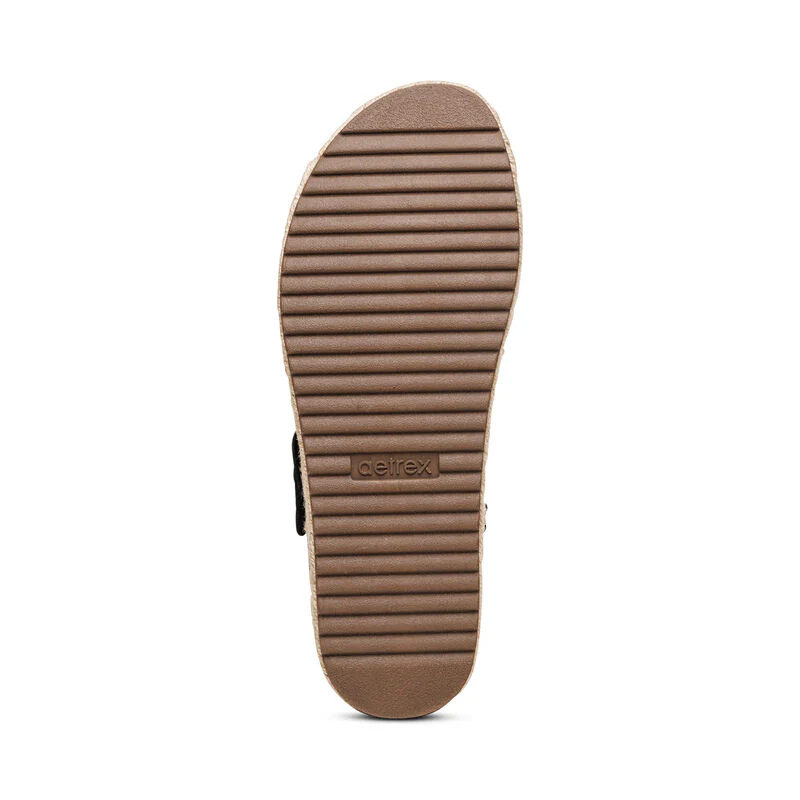 WOMEN'S AETREX VANIA ARCH SUPPORT PLATFORM SANDAL | BLACK - Image 5