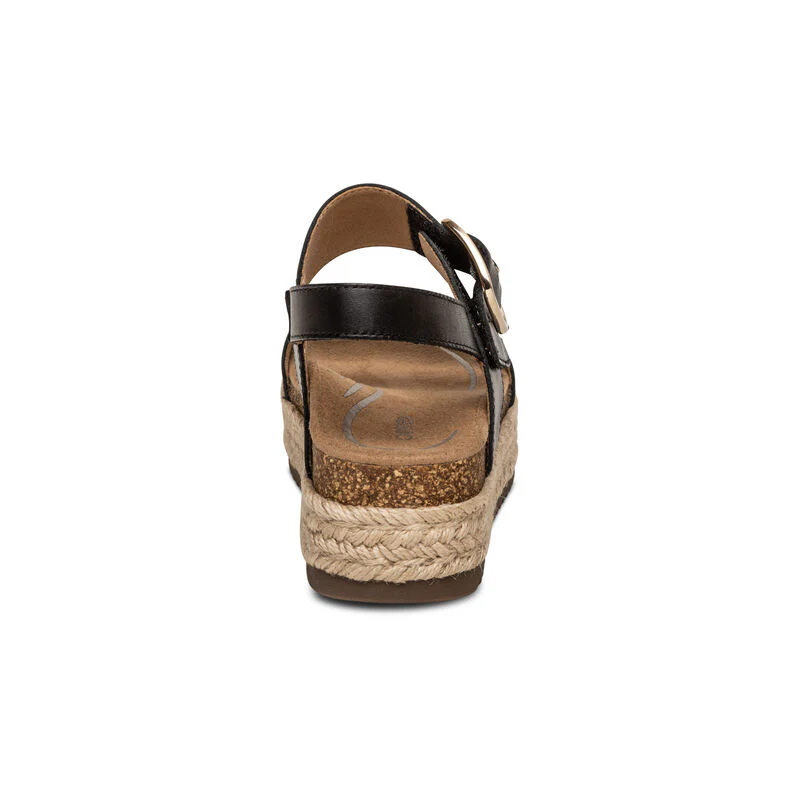 WOMEN'S AETREX VANIA ARCH SUPPORT PLATFORM SANDAL | BLACK - Image 7