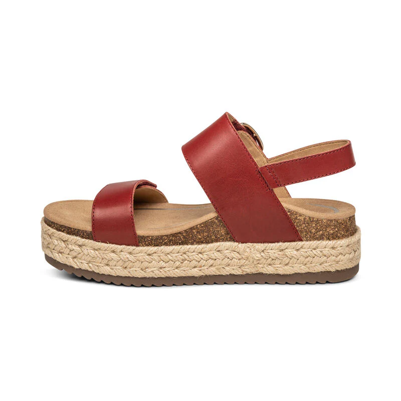 WOMEN'S AETREX VANIA ARCH SUPPORT PLATFORM SANDAL | RED - Image 3