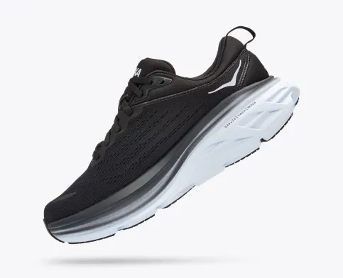 WOMEN'S HOKA BONDI 8 | BLACK / WHITE - Image 8