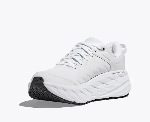WOMEN'S HOKA BONDI SLIP RESISTANT | WHITE / WHITE - Image 4