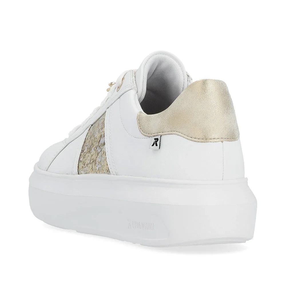 WOMEN'S RIEKER ADELIA 02 | WEISS / MUSCHEL / GOLD-SILBER - Image 6