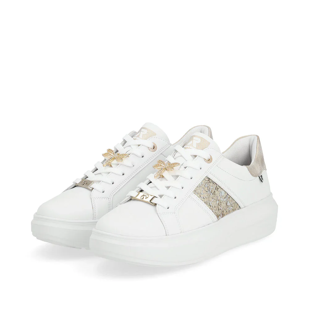 WOMEN'S RIEKER ADELIA 02 | WEISS / MUSCHEL / GOLD-SILBER - Image 7