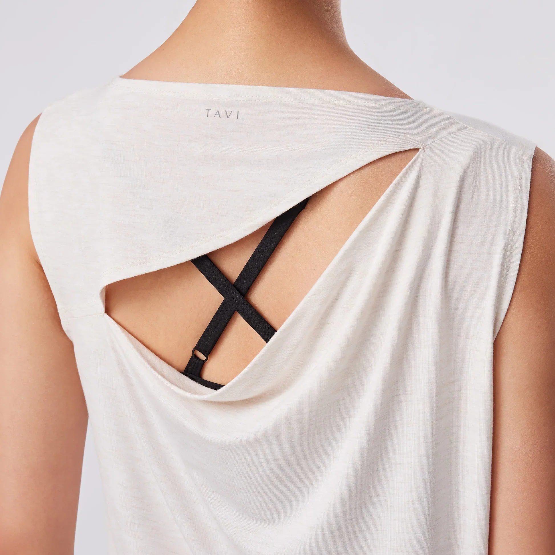 WOMEN'S TAVI DRAPED BACK TANK | OAT - Image 3