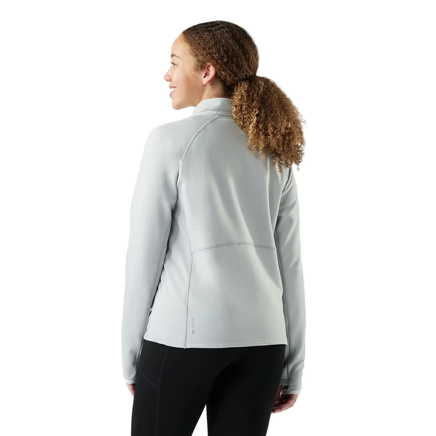 WOMEN'S SMARTWOOL ACTIVE FLEECE WIND 1/2 ZIP | STORM GRAY - Image 2
