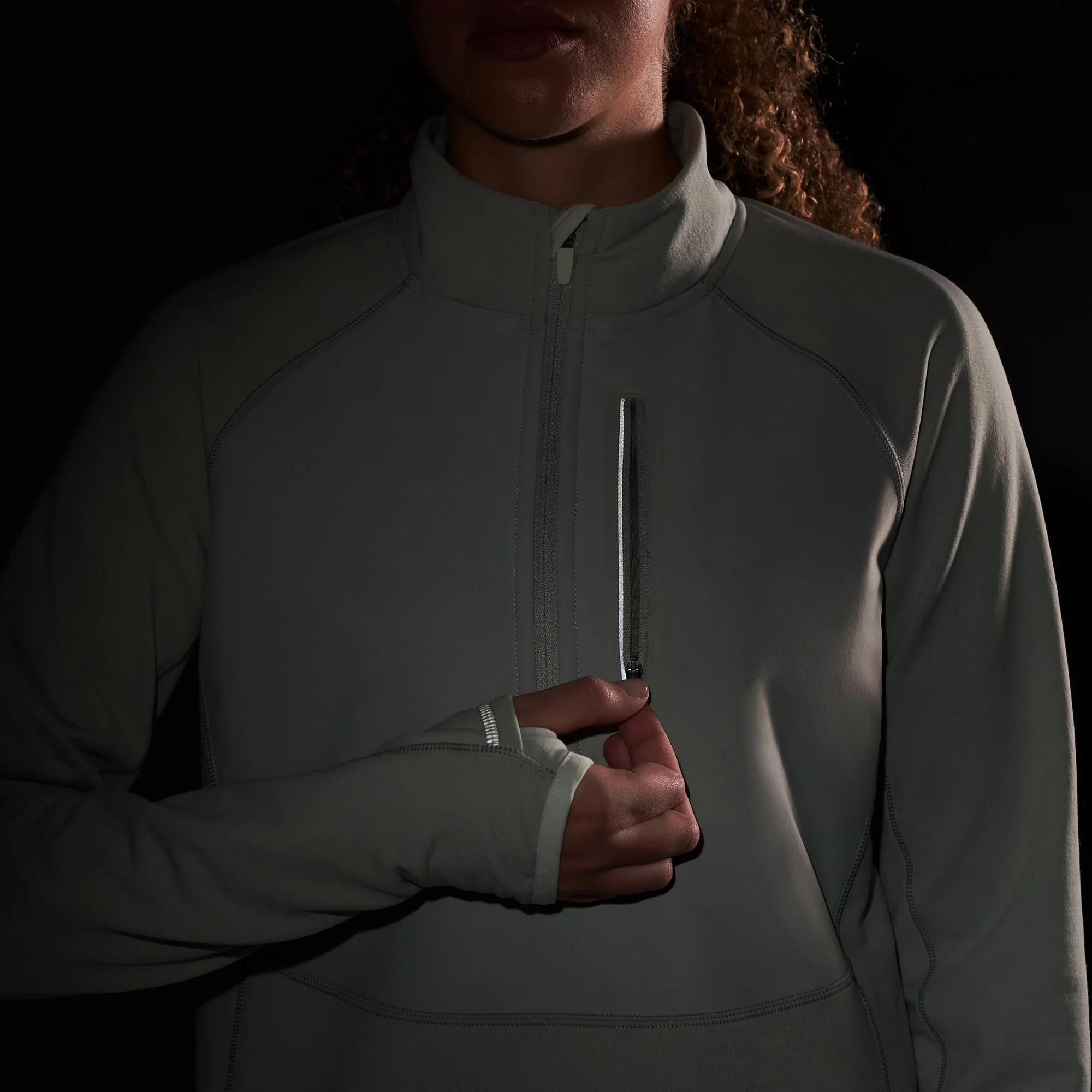 WOMEN'S SMARTWOOL ACTIVE FLEECE WIND 1/2 ZIP | STORM GRAY - Image 5