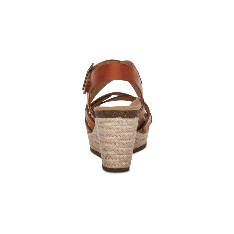 WOMEN'S AETREX ANNA ARCH SUPPORT WEDGE SANDAL | COGNAC - Image 5
