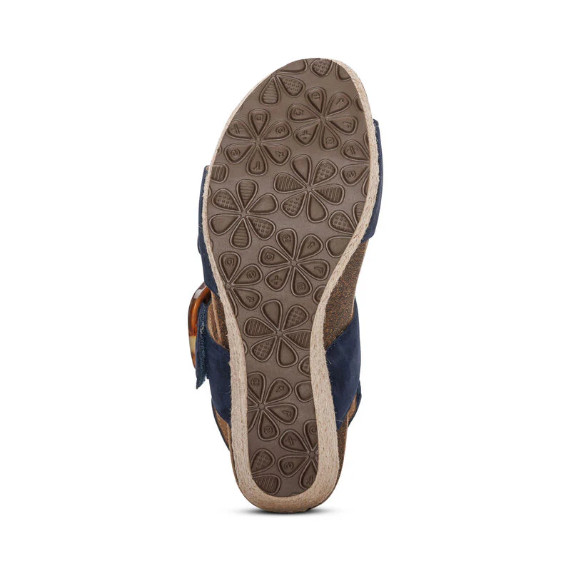 WOMEN'S AETREX ASHLEY ARCH SUPPORT WEDGE SANDAL | NAVY - Image 5