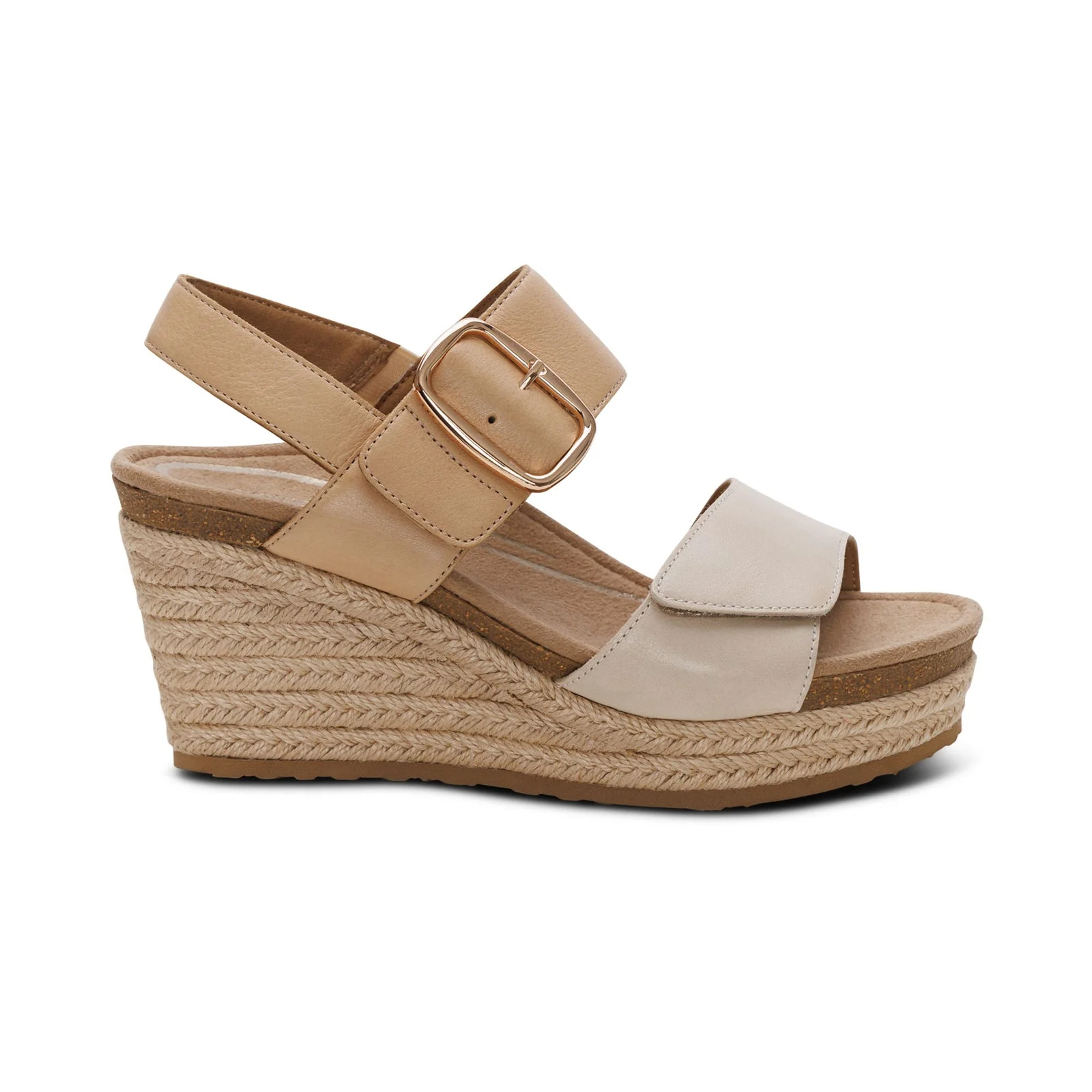 WOMEN'S AETREX ASHLEY ARCH SUPPORT WEDGE SANDAL | OFF WHITE
