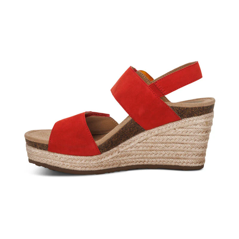 WOMEN'S AETREX ASHLEY ARCH SUPPORT WEDGE SANDAL | POPPY - Image 2