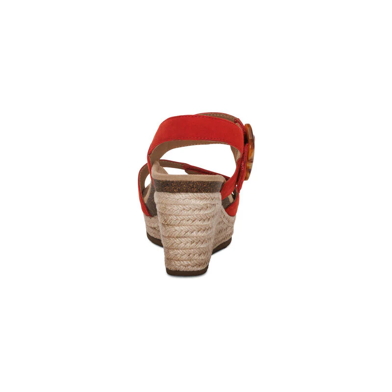 WOMEN'S AETREX ASHLEY ARCH SUPPORT WEDGE SANDAL | POPPY - Image 4