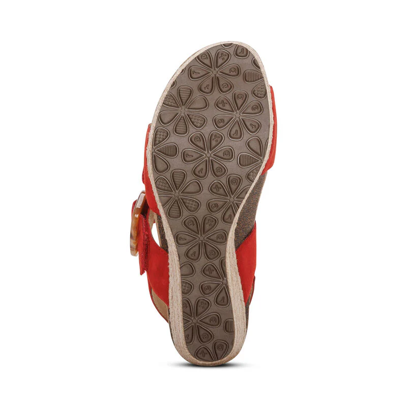 WOMEN'S AETREX ASHLEY ARCH SUPPORT WEDGE SANDAL | POPPY - Image 6