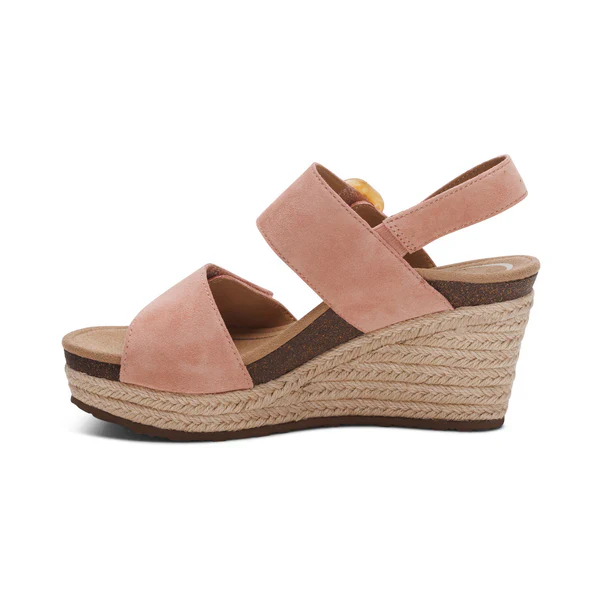 WOMEN'S AETREX ASHLEY ARCH SUPPORT WEDGE SANDAL | ROSE - Image 2