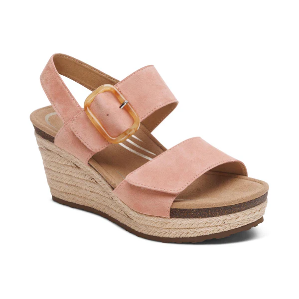 WOMEN'S AETREX ASHLEY ARCH SUPPORT WEDGE SANDAL | ROSE - Image 3