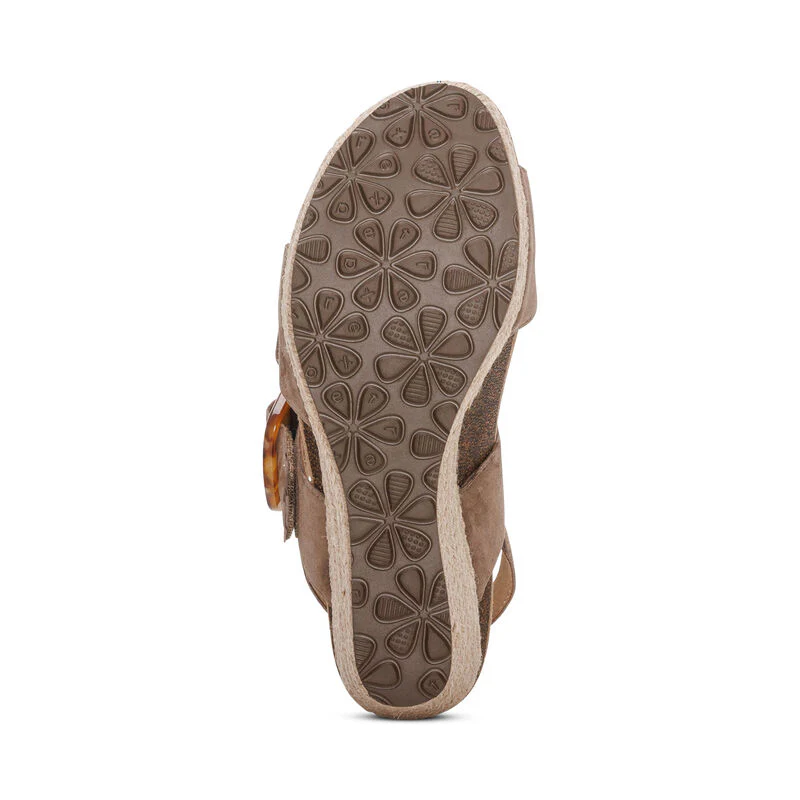 WOMEN'S AETREX ASHLEY ARCH SUPPORT WEDGE SANDAL | TAUPE - Image 6