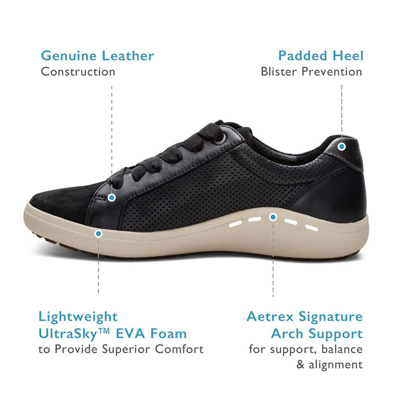 WOMEN'S AETREX COURTNEY SNEAKER | BLACK - Image 7