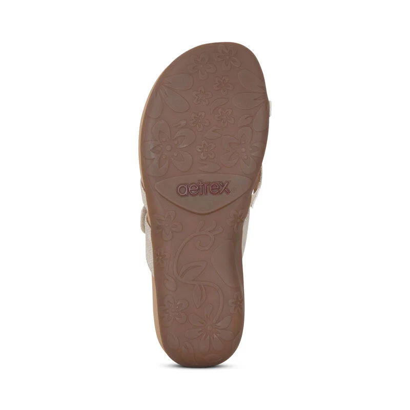 WOMEN'S AETREX IZZY ADJUSTABLE SLIDE SANDAL | SPARKLE WHITE - Image 7