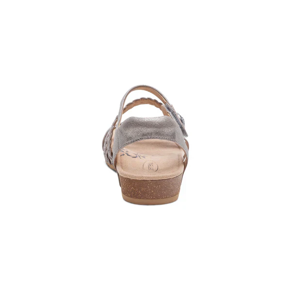 WOMEN'S AETREX JILLIAN BRAIDED QUARTER STRAP SANDAL | BRUSHED SILVER - Image 6