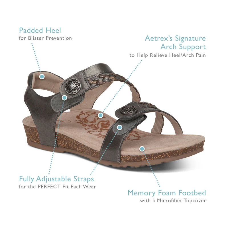 WOMEN'S AETREX JILLIAN BRAIDED QUARTER STRAP SANDAL | ROSE - Image 8