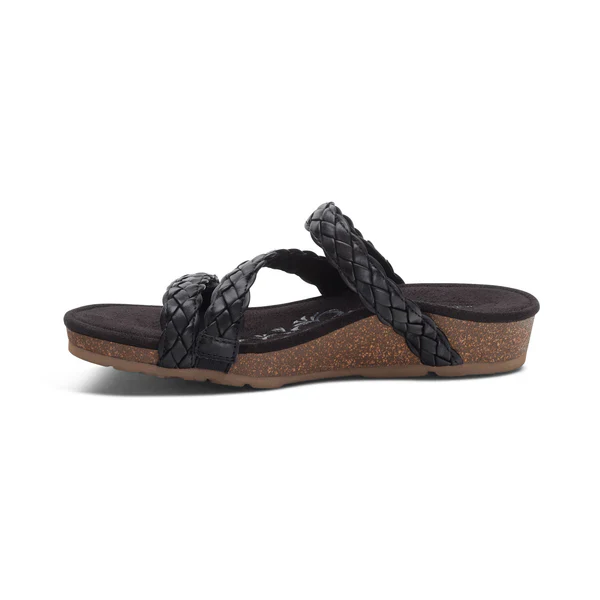 WOMEN'S AETREX JOSIE BRAIDED SLIDE | BLACK - Image 3