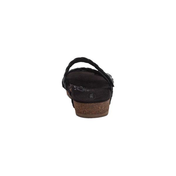 WOMEN'S AETREX JOSIE BRAIDED SLIDE | BLACK - Image 6