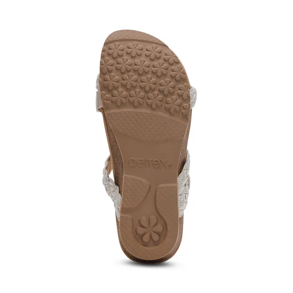 WOMEN'S AETREX JOSIE BRAIDED SLIDE | CHAMPAGNE - Image 4