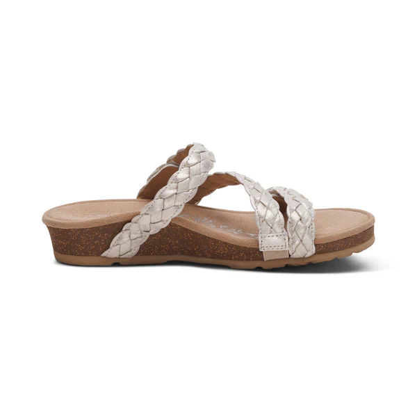 WOMEN'S AETREX JOSIE BRAIDED SLIDE | CHAMPAGNE - Image 6