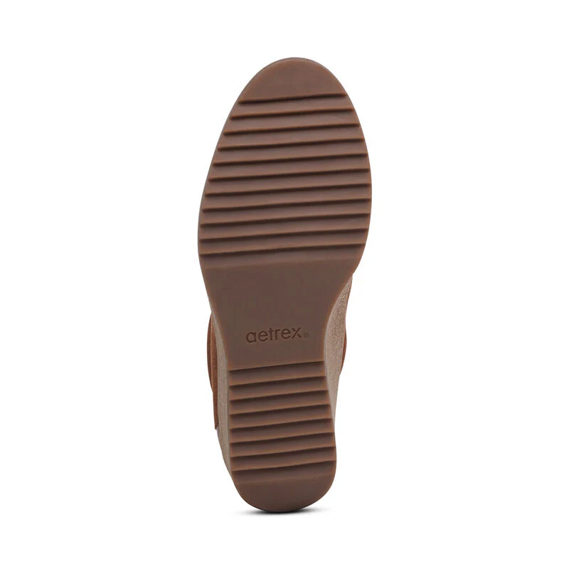 WOMEN'S AETREX KARA ANKLE WEDGE BOOT | COGNAC - Image 5