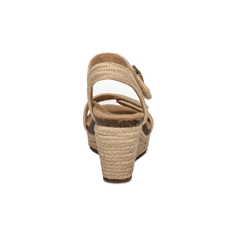 WOMEN'S AETREX SYDNEY QUARTER STRAP ESPADRILLE WEDGE | NATURAL - Image 5