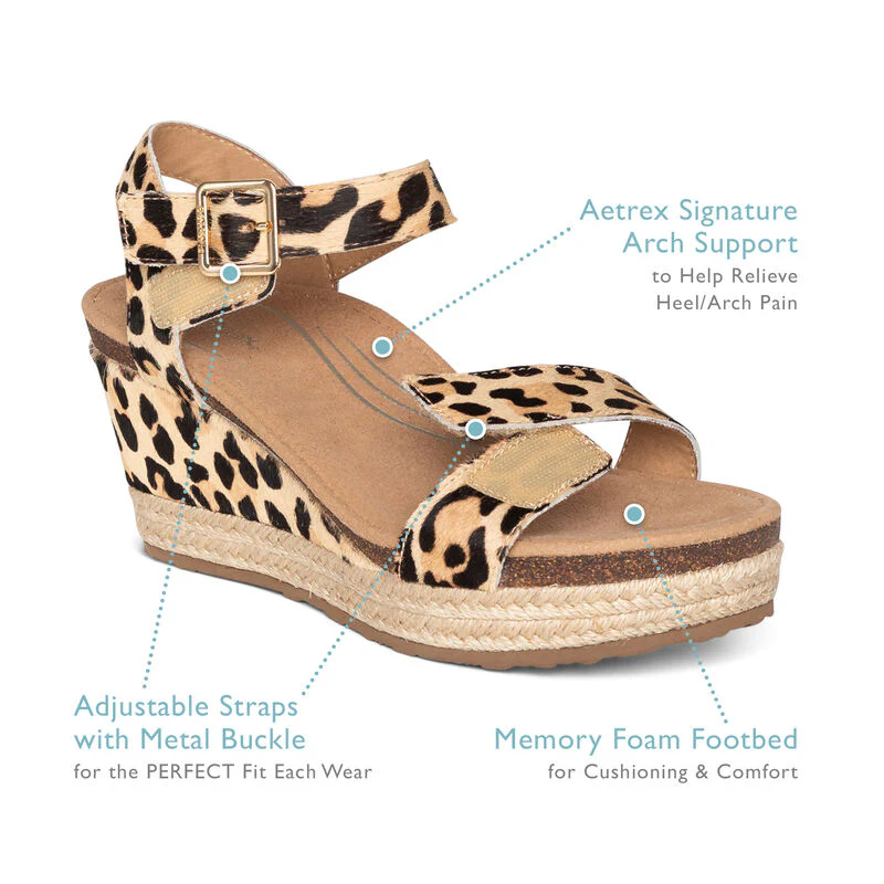 WOMEN'S AETREX SYDNEY QUARTER STRAP ESPADRILLE WEDGE | NATURAL - Image 6