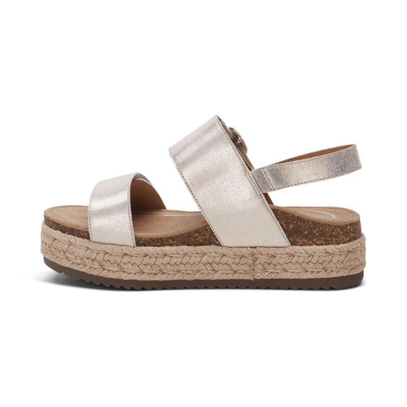 WOMEN'S AETREX VANIA ARCH SUPPORT PLATFORM SANDAL | CHAMPAGNE - Image 2