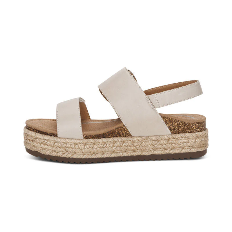 WOMEN'S AETREX VANIA ARCH SUPPORT PLATFORM SANDAL | CREAM - Image 3