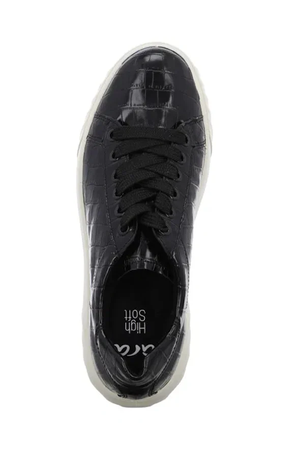 WOMEN'S ARA MIKKY PLATFORM SNEAKER | BLACK CROCO PRINT - Image 4