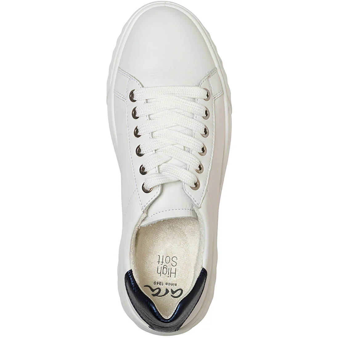WOMEN'S ARA MIKKY PLATFORM SNEAKER | WHITE / MIDNIGHT BLUE - Image 5