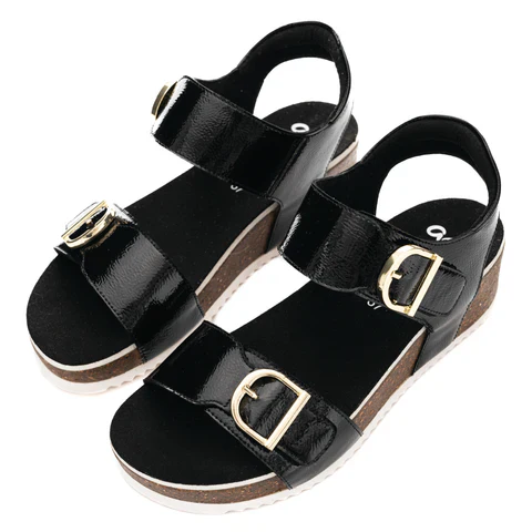 WOMEN'S ARA NOVA ADJUSTABLE WEDGE SANDAL | BLACK 01 - Image 4