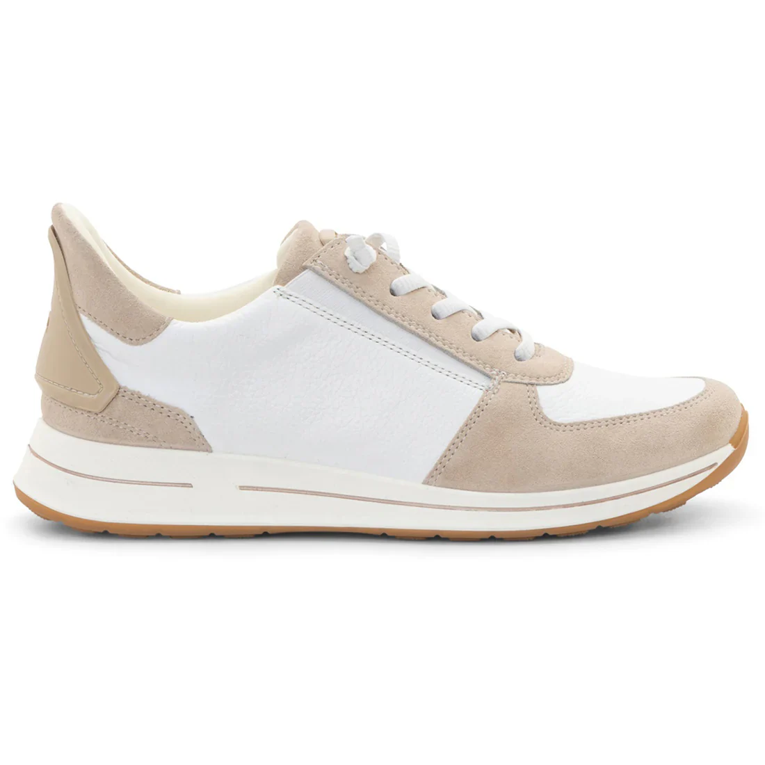 WOMEN'S ARA OVATION SNEAKER | WHITE CALF LEATHER / SHELL SUEDE