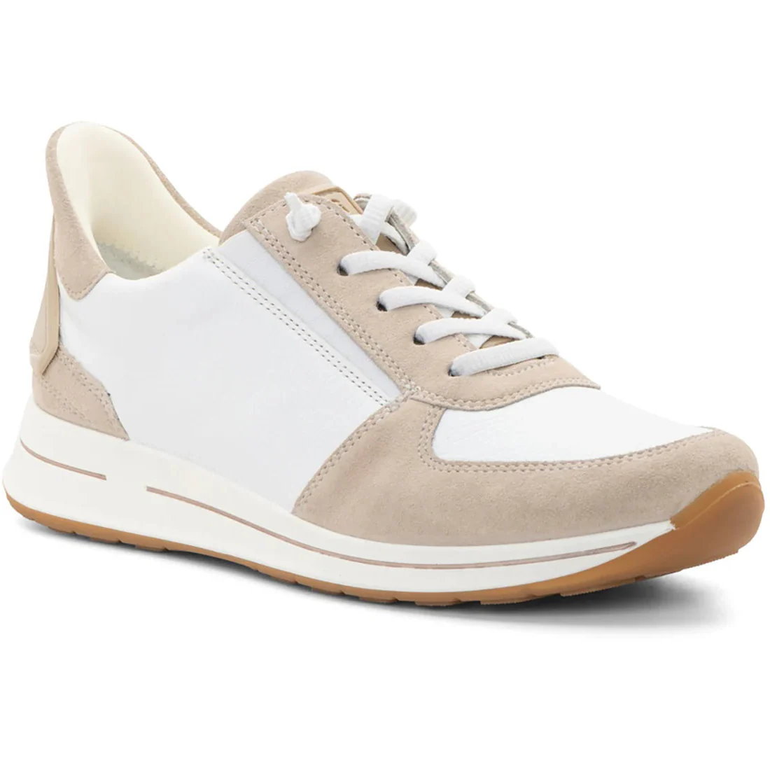 WOMEN'S ARA OVATION SNEAKER | WHITE CALF LEATHER / SHELL SUEDE - Image 3