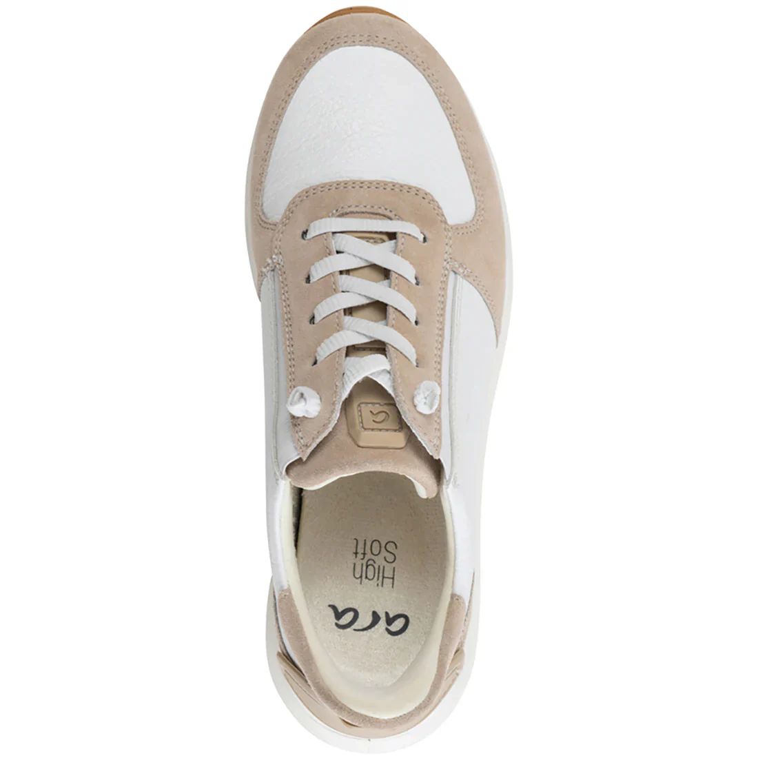 WOMEN'S ARA OVATION SNEAKER | WHITE CALF LEATHER / SHELL SUEDE - Image 4