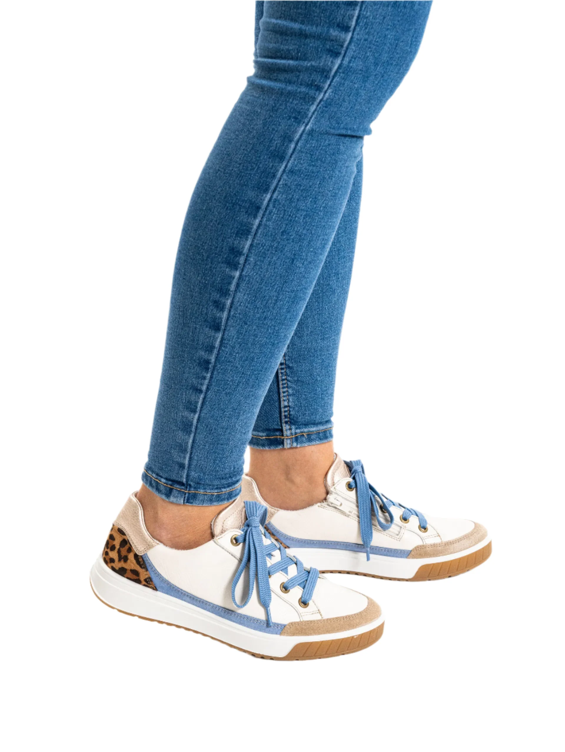WOMEN'S ARA RIO SNEAKER | CREAM / SAND / AZURE BLUE - Image 2