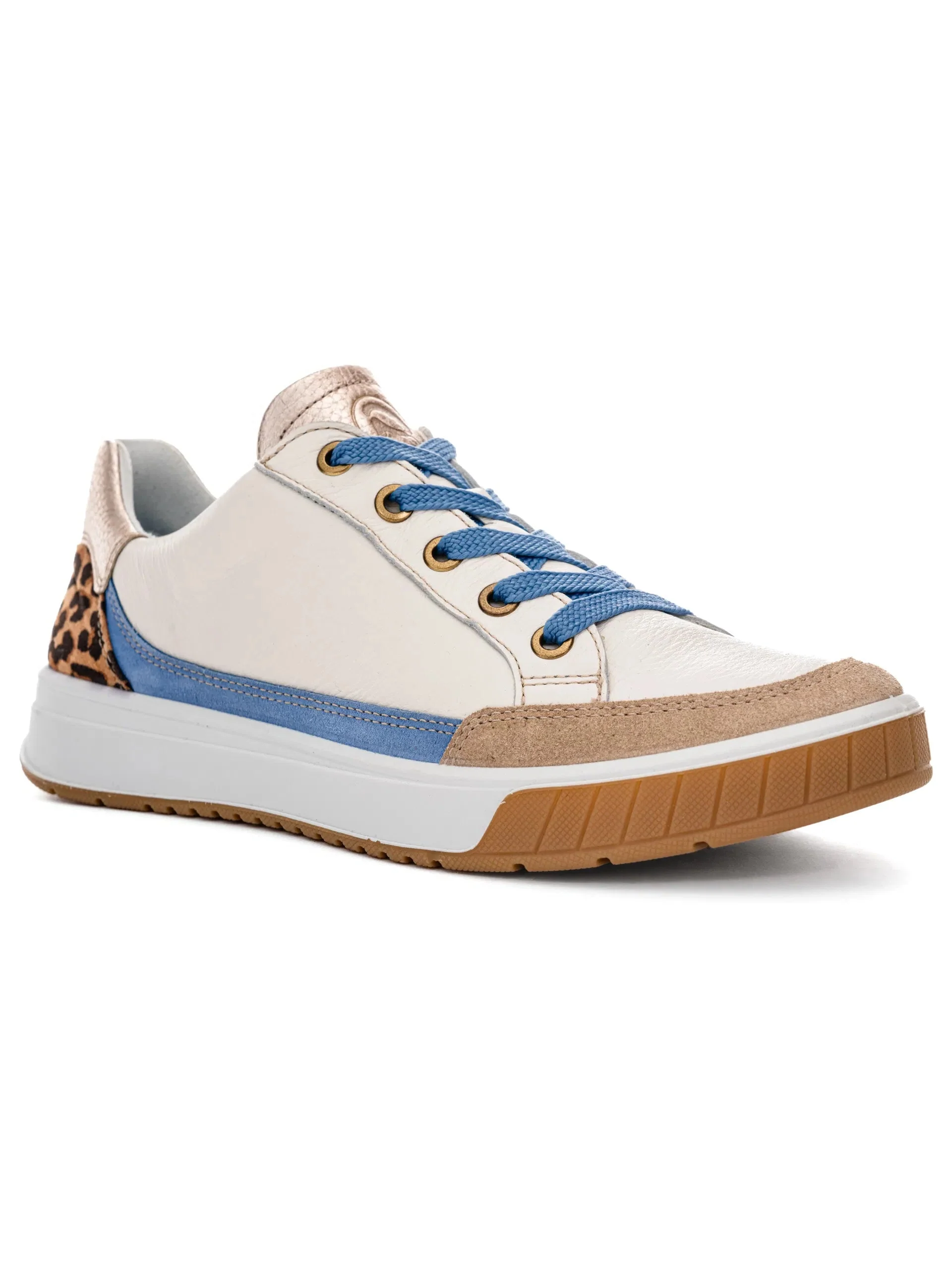 WOMEN'S ARA RIO SNEAKER | CREAM / SAND / AZURE BLUE - Image 4