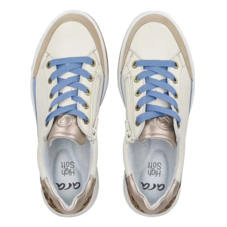 WOMEN'S ARA RIO SNEAKER | CREAM / SAND / AZURE BLUE - Image 5