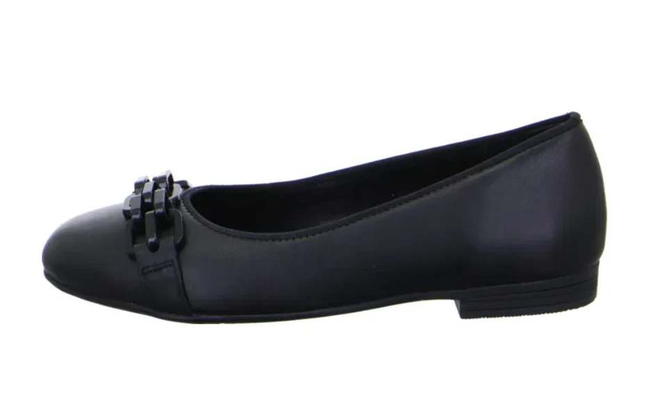 WOMEN'S ARA SCOUT BALLET FLAT CHAIN | BLACK LEATHER - Image 2